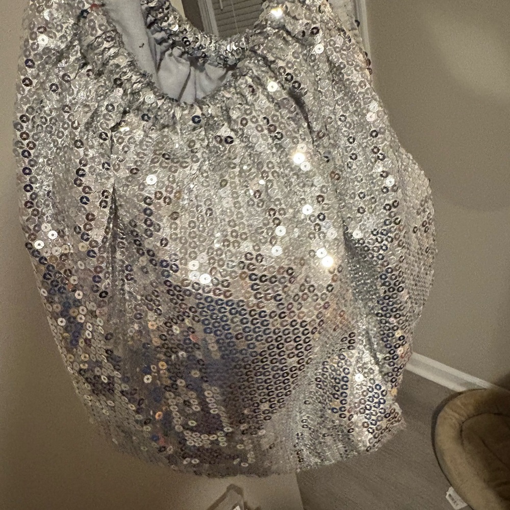 Candie's Silver Sequin Tote Bag